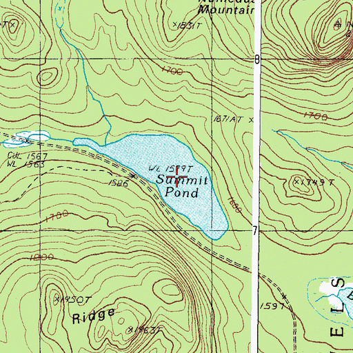 Topographic Map of Summit Pond, ME
