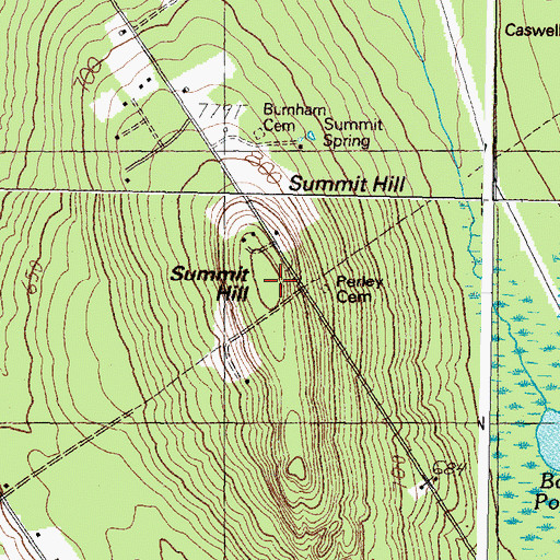 Topographic Map of Summit Hill, ME