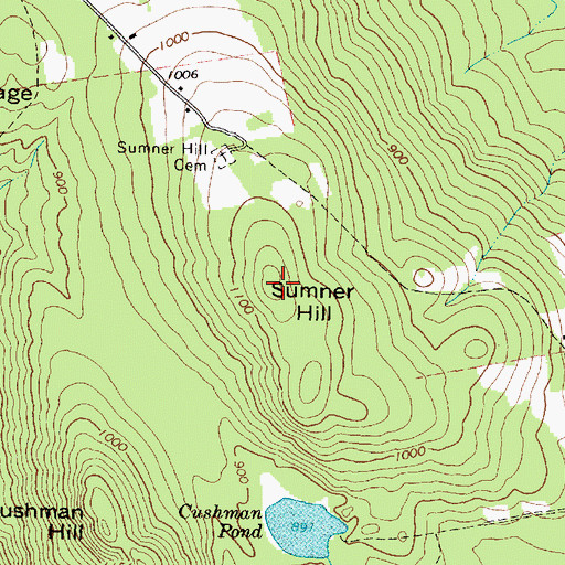 Topographic Map of Sumner Hill, ME