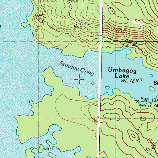 Topographic Map of Sunday Cove, ME