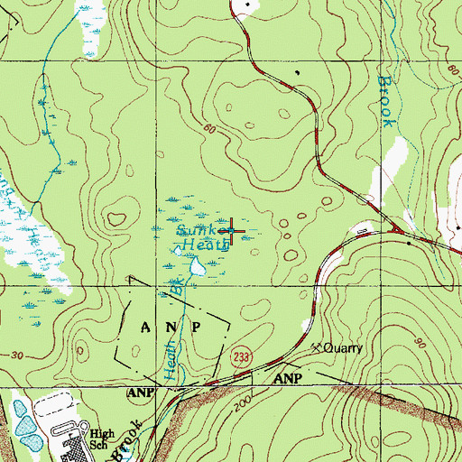 Topographic Map of Sunken Heath, ME