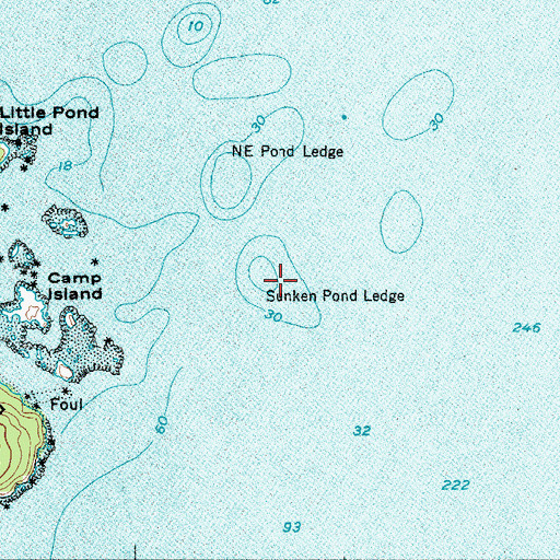 Topographic Map of Sunken Pond Ledge, ME