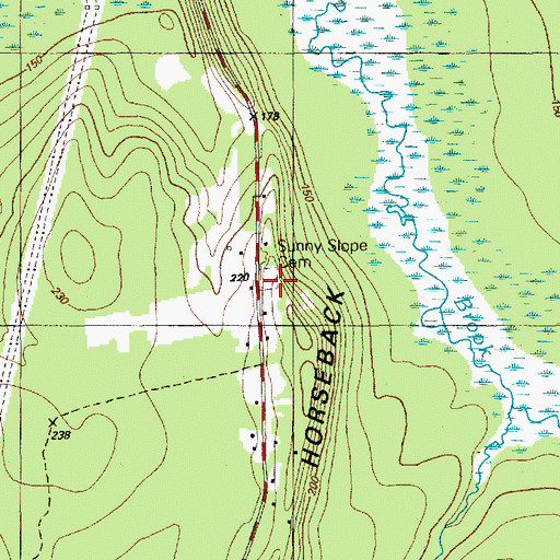 Topographic Map of Sunny Slope Cemetery, ME