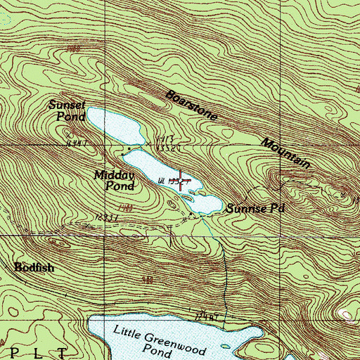 Topographic Map of Sunrise Pond, ME