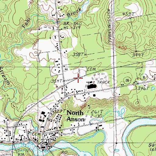 Topographic Map of Sunset Cemetery, ME