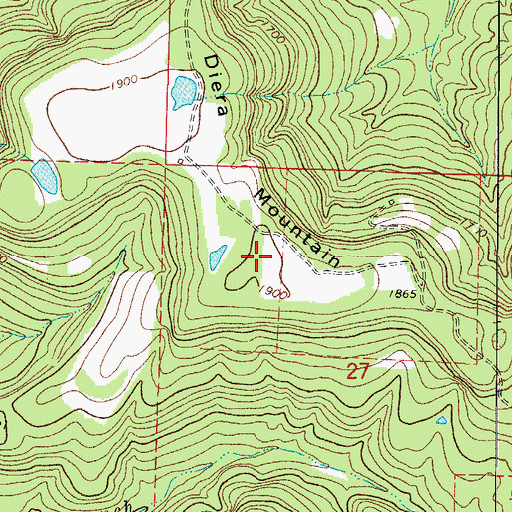 Topographic Map of Diera Mountain, AR