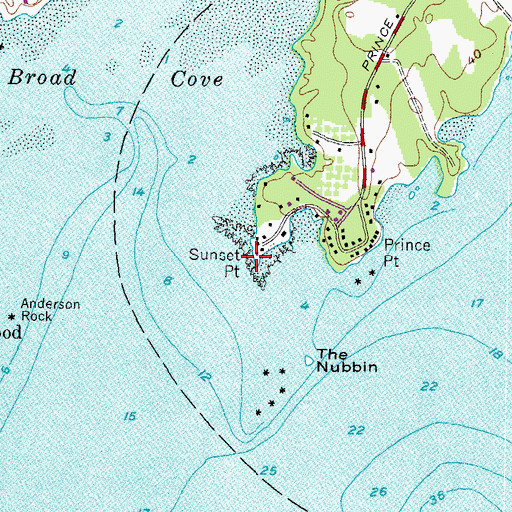 Topographic Map of Sunset Point, ME