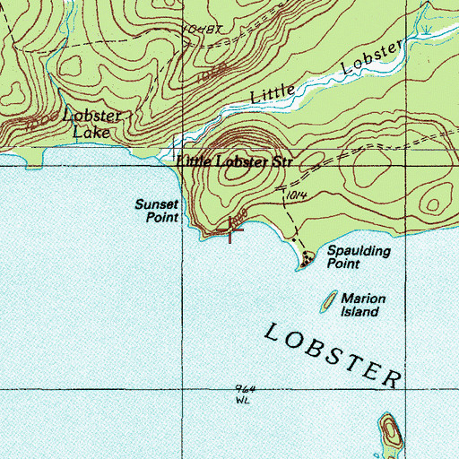 Topographic Map of Sunset Point, ME