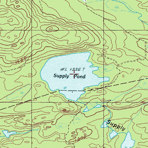 Topographic Map of Supply Pond, ME