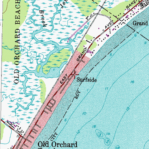 Topographic Map of Surfside, ME