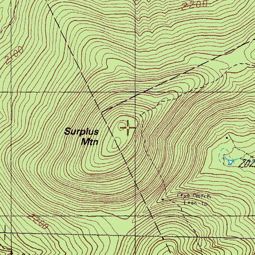 Topographic Map of Surplus Mountain, ME