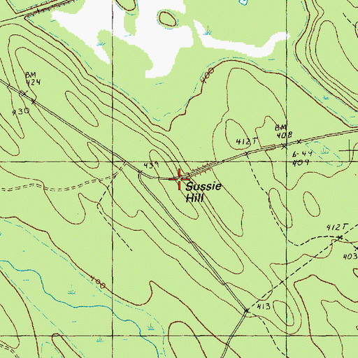 Topographic Map of Sussie Hill, ME