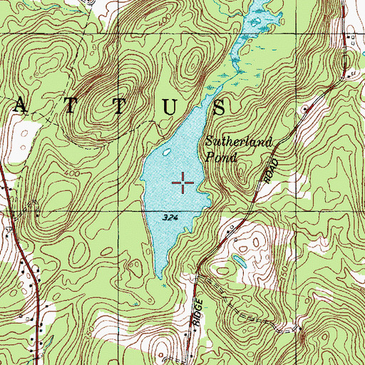Topographic Map of Sutherland Pond, ME