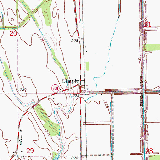 Topographic Map of Dimple, AR