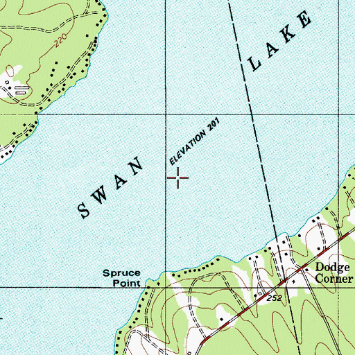 Topographic Map of Swan Lake, ME