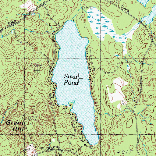 Topographic Map of Swan Pond, ME