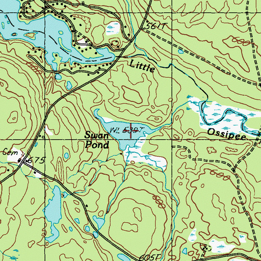 Topographic Map of Swan Pond, ME
