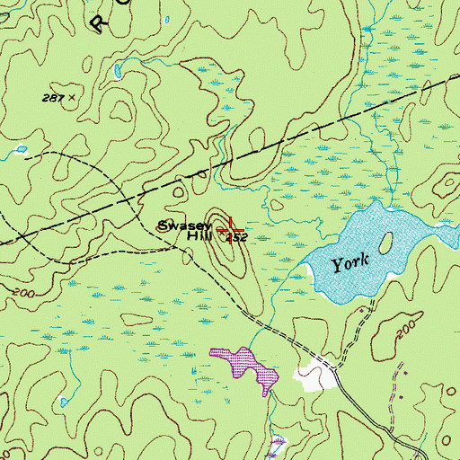 Topographic Map of Swasey Hill, ME
