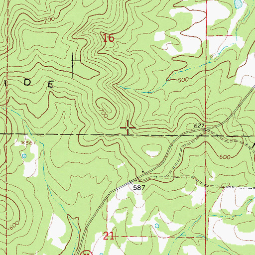 Topographic Map of Divide Hill, AR