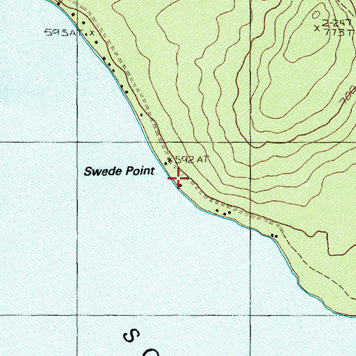 Topographic Map of Swede Point, ME