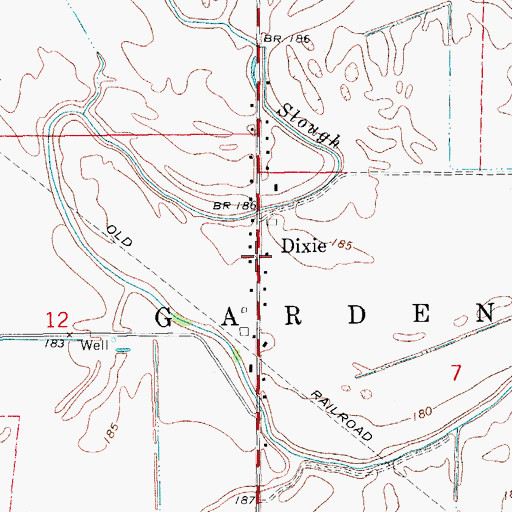 Topographic Map of Dixie, AR