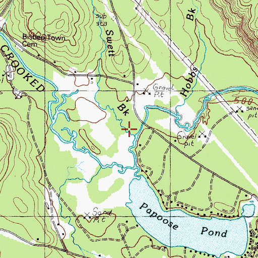 Topographic Map of Swell Brook, ME