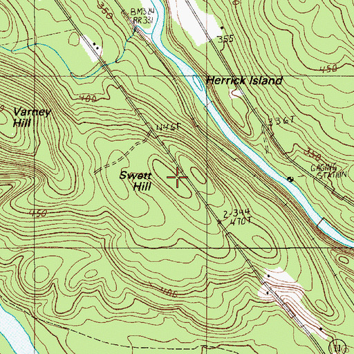 Topographic Map of Swett Hill, ME