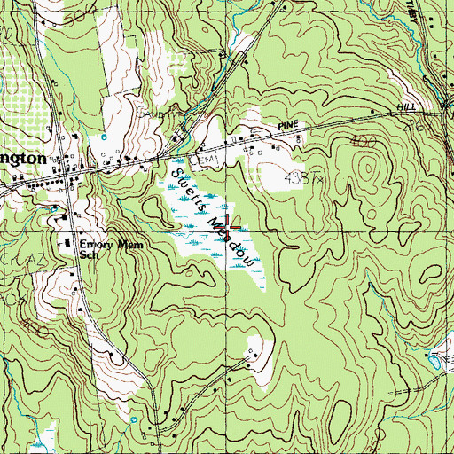 Topographic Map of Swetts Meadow, ME