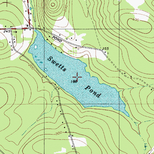 Topographic Map of Swetts Pond, ME