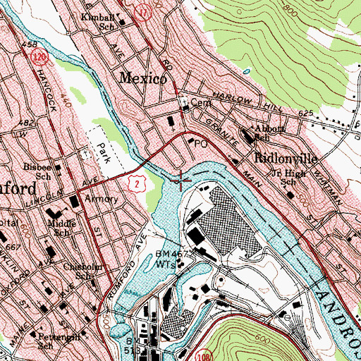 Topographic Map of Swift River, ME