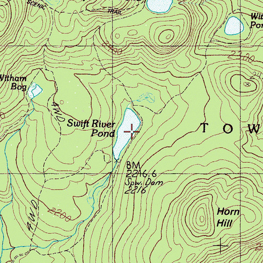 Topographic Map of Swift River Pond, ME