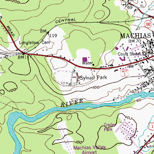 Topographic Map of Sylvan Park, ME