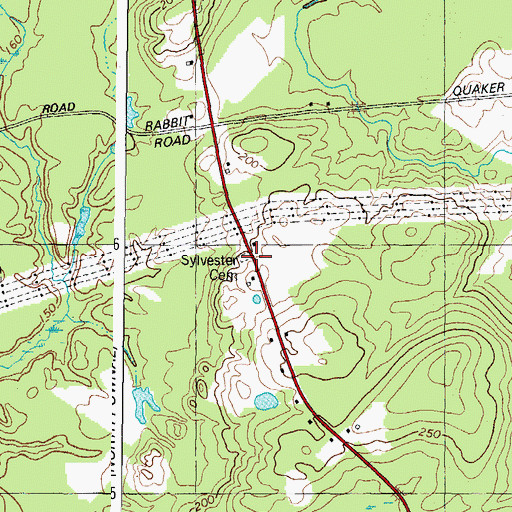 Topographic Map of Sylvester Cemetery, ME