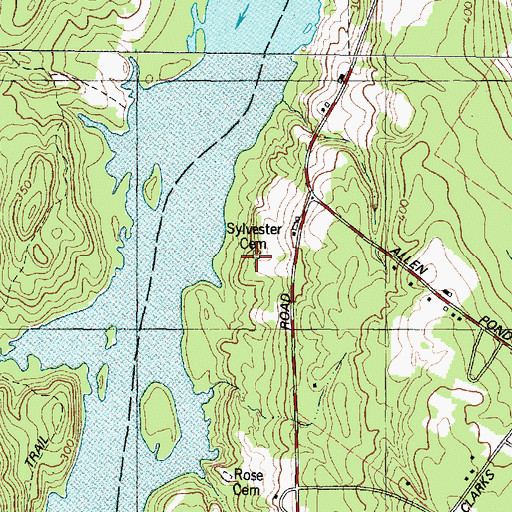 Topographic Map of Sylvester Cemetery, ME
