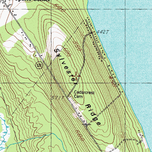 Topographic Map of Sylvester Ridge, ME