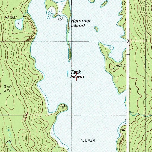 Topographic Map of Tack Island, ME