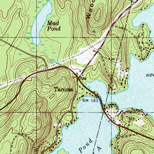 Topographic Map of Tacoma, ME