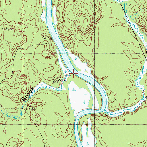 Topographic Map of Tangle Brook, ME
