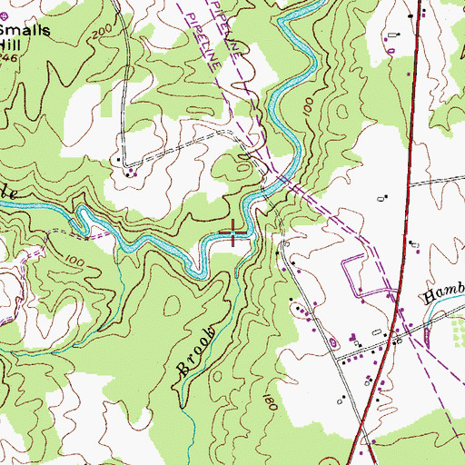 Topographic Map of Tannery Brook, ME