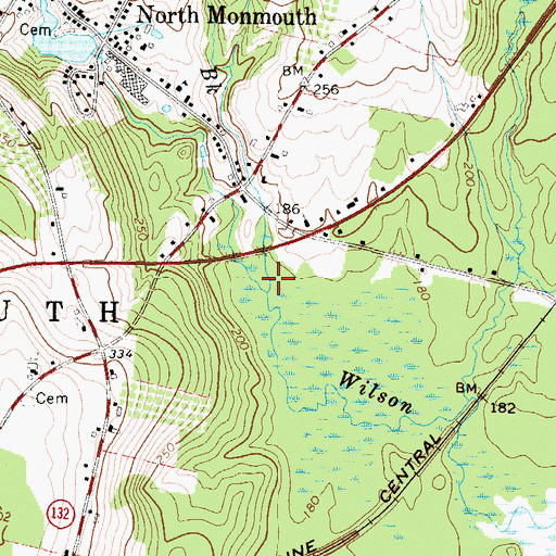 Topographic Map of Tannery Brook, ME