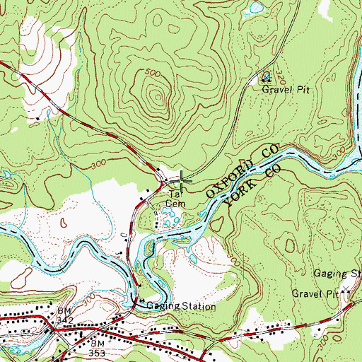 Topographic Map of Tar Cemetery, ME