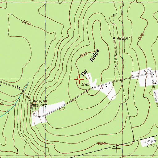 Topographic Map of Tar Ridge, ME