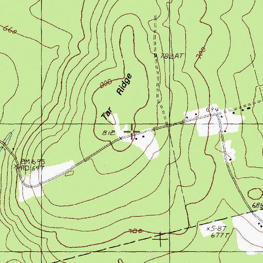 Topographic Map of Tar Ridge School, ME