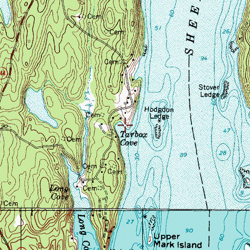 Topographic Map of Tarbox Cove, ME