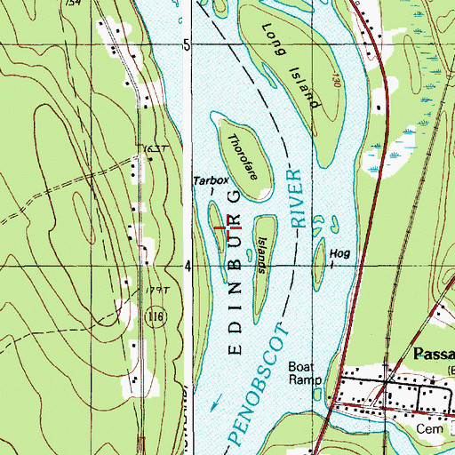 Topographic Map of Tarbox Island, ME