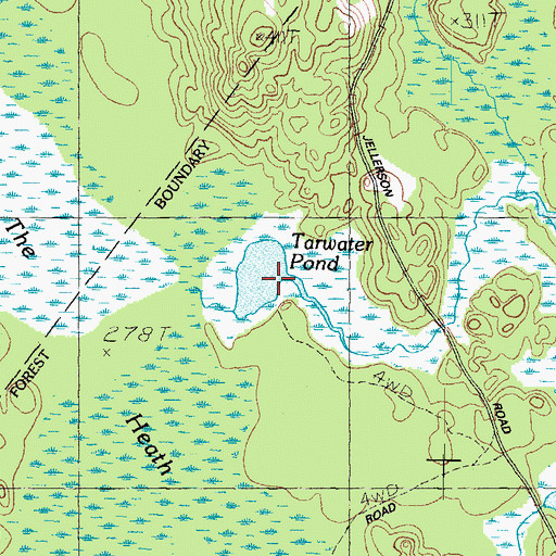Topographic Map of Tarwater Pond, ME