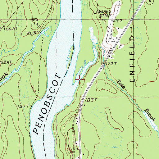 Topographic Map of Tate Brook, ME