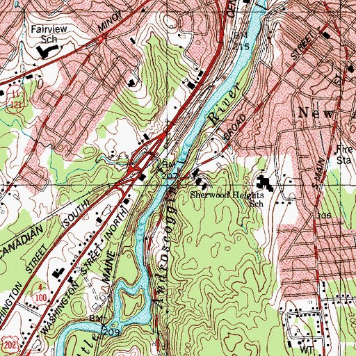 Topographic Map of Taylor Brook, ME