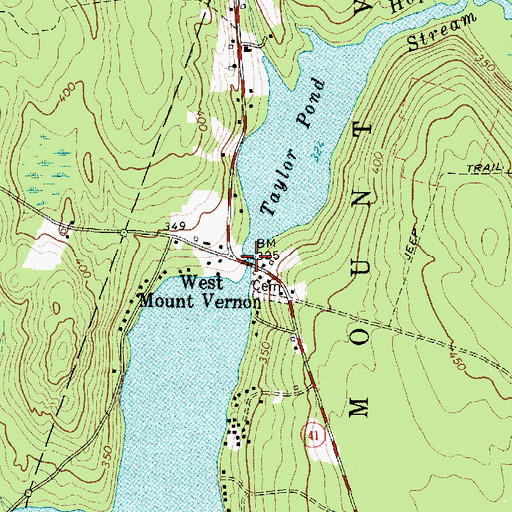 Topographic Map of Taylor Pond, ME