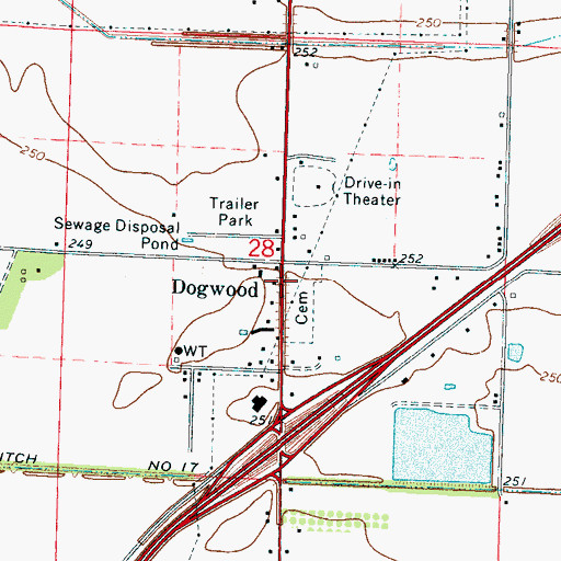Topographic Map of Dogwood, AR
